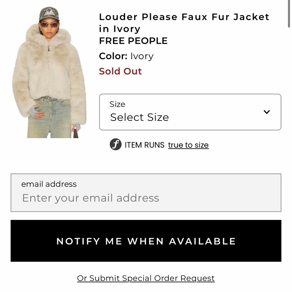 Free People Louder PleaseCream Faux Fur Women's jacket - Picture 7 of 7